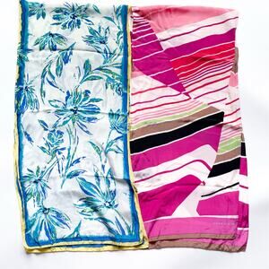 Vintage Anne Klein Silk Scarf Bundle of 2